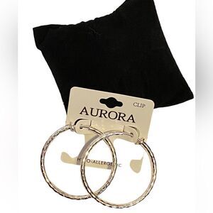 NWOT silver hoop earrings from Aurora